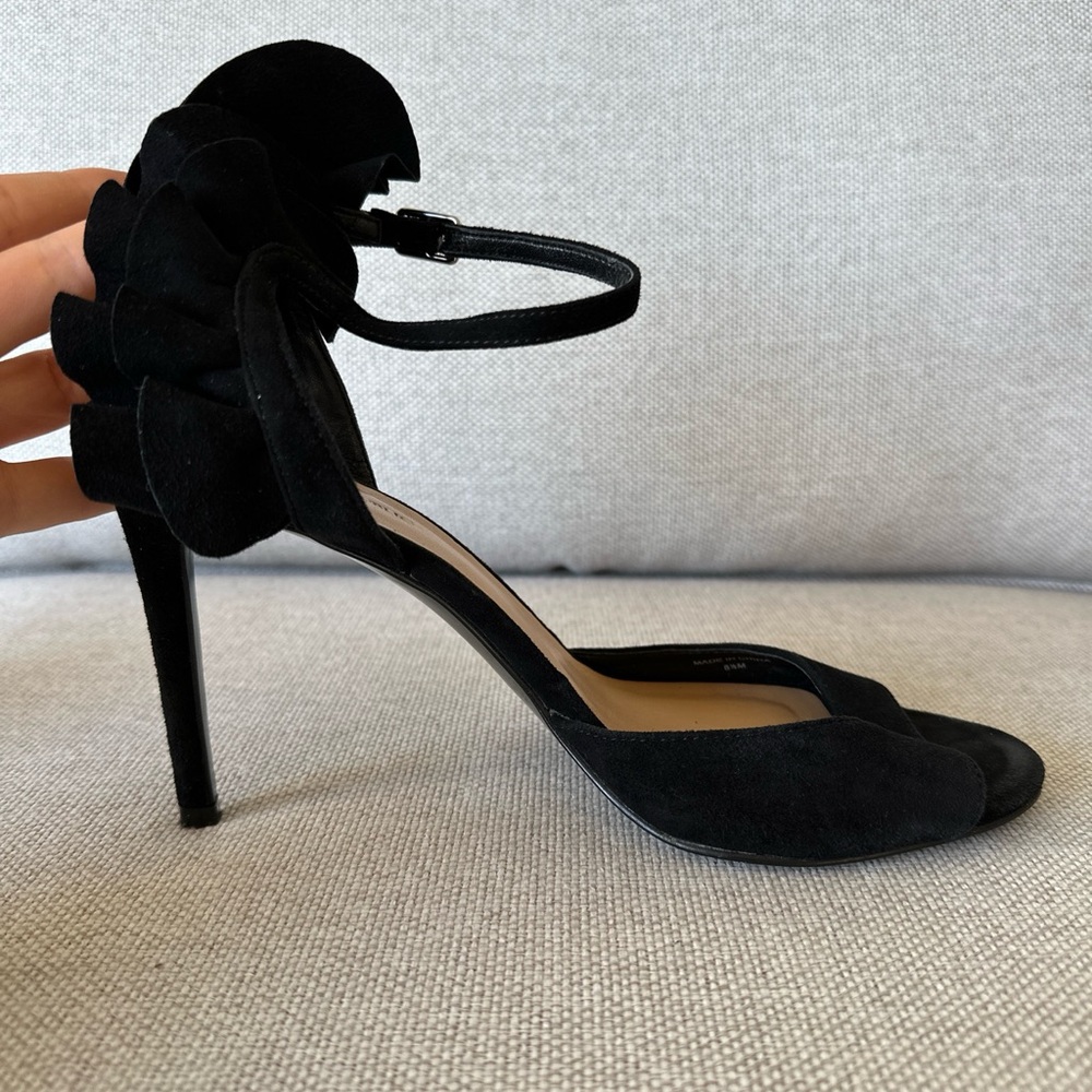 Banana Republic Suede Jackie Heel Sandals Black Size 8.5 - Picture 4 of 9
